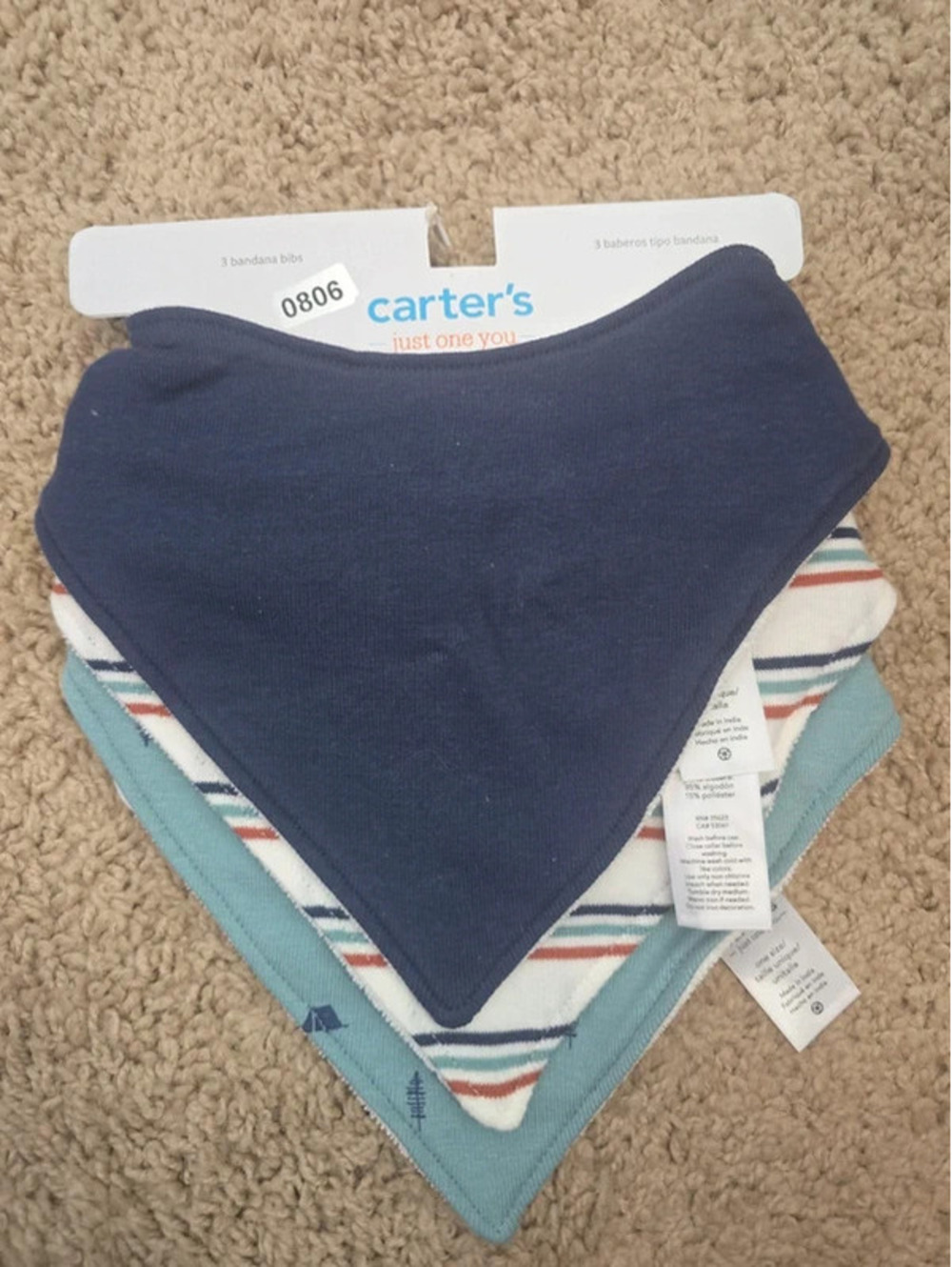 Brand new bandana bibs from carter's item 806 bin 15